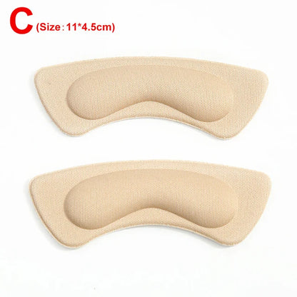 2pcs Insoles Patch Heel Pads for Sport Shoes Adjustable Size Antiwear Feet Pad Cushion Insert Insole Heel Protector Back Sticker C (Beige)