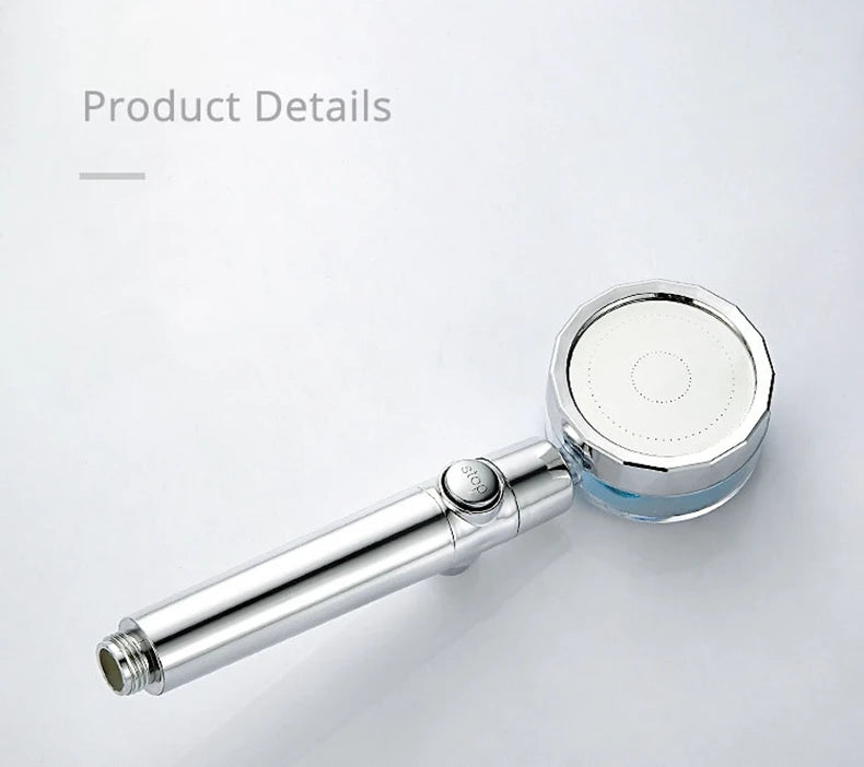 Strong Pressurization Spray Nozzle Water Saving Rainfall 360 Degrees Rotating With Small Fan Washable Hand-held Shower Head