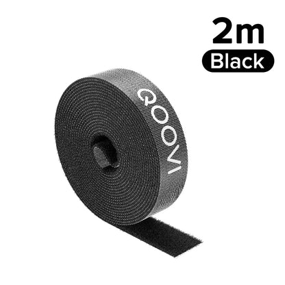 5m Cable Organizer Wire Winder Clip Earphone Holder Mouse Cord Management USB Charger Protector For iPhone Samsung Xiaomi Huawei 2m Black Velcro