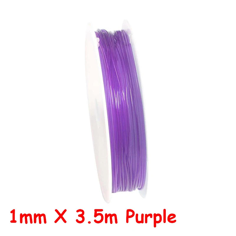 100M Plastic Crystal DIY Beading Stretch Cords Elastic Line Jewelry Making Supply Wire String jeweleri thread String Thread 1mm X 3.5m Purple China