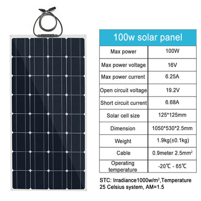 solar panel kit and 300w 200w 100w flexible solar panels 12v 24v high efficiency battery charger module