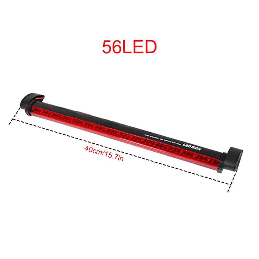 DSYCAR 12V Red Car LED Third Brake Lights Bar Rear Parking Signal Lamp Truck High Mount Stop Warning Light Universal 56LED