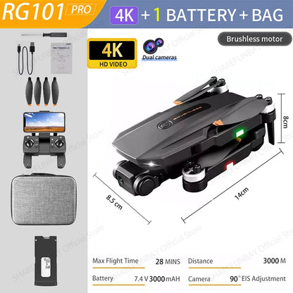 NEW RG101 MAX GPS Drone 8K Professional Dual HD Camera FPV 3Km Aerial Photography Brushless Motor Foldable Quadcopter Toys RG101 PRO 4K 1B Bag CHINA