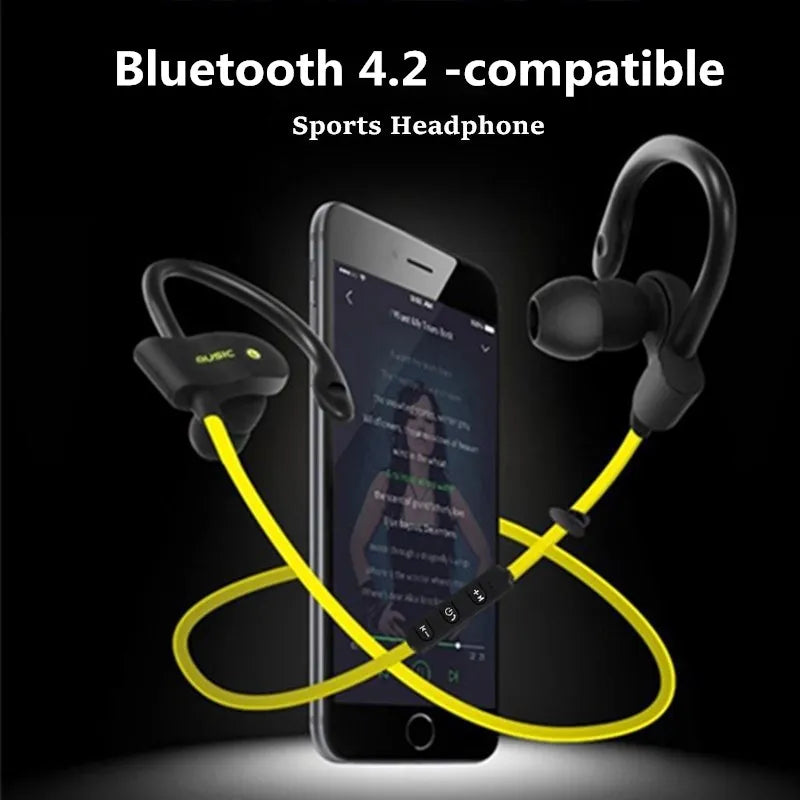 Bluetooth Earphone Earloop Earbuds Stereo Bluetooth Headset Wireless Sport Earpiece Handsfree With Mic For All Smart Phones 558