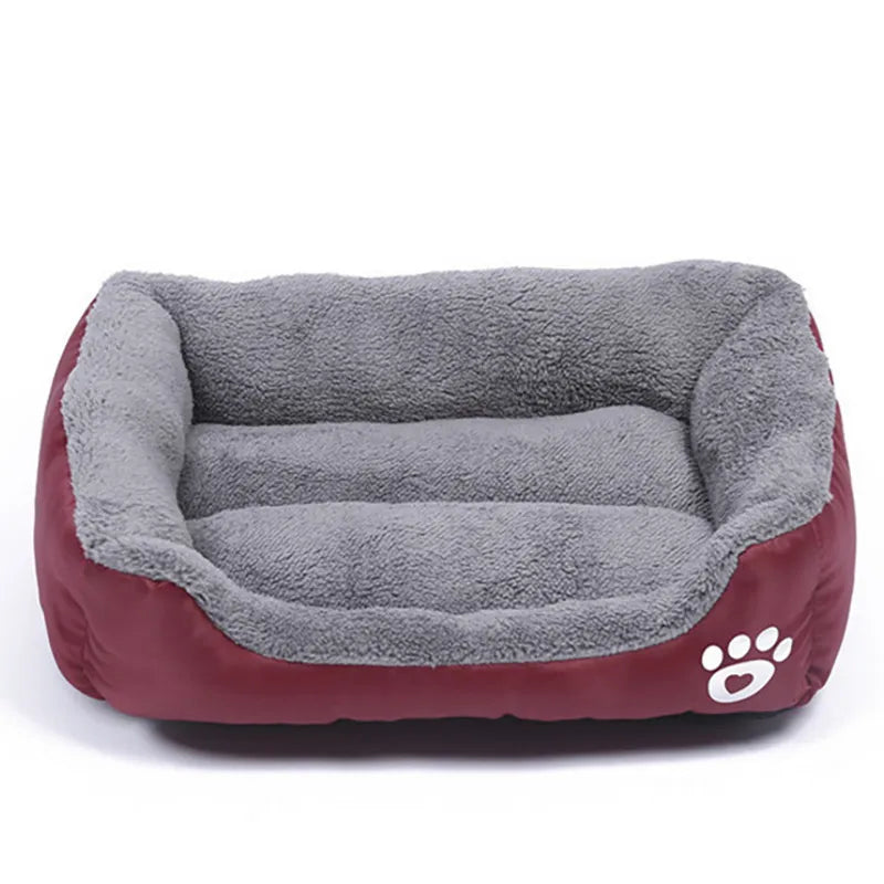 Very Soft Big Dog Bed Puppy Pet Cozy Kennel Mat Basket Sofa Cat House Pillow Lounger Cushion For Small Medium Large Dogs Beds Wine Red