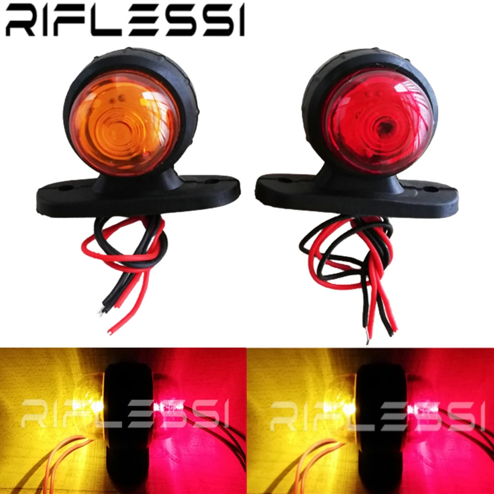 2 x LED Position Light Trailer Clearance Light 12V 24V Side Marker Lights For Truck Rear Light Red White/Amber Parking Lamp Red Amber