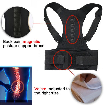 Magnetic therapy posture corrector brace supporter shoulder back support belt menwomen braces and support belt shoulder posture