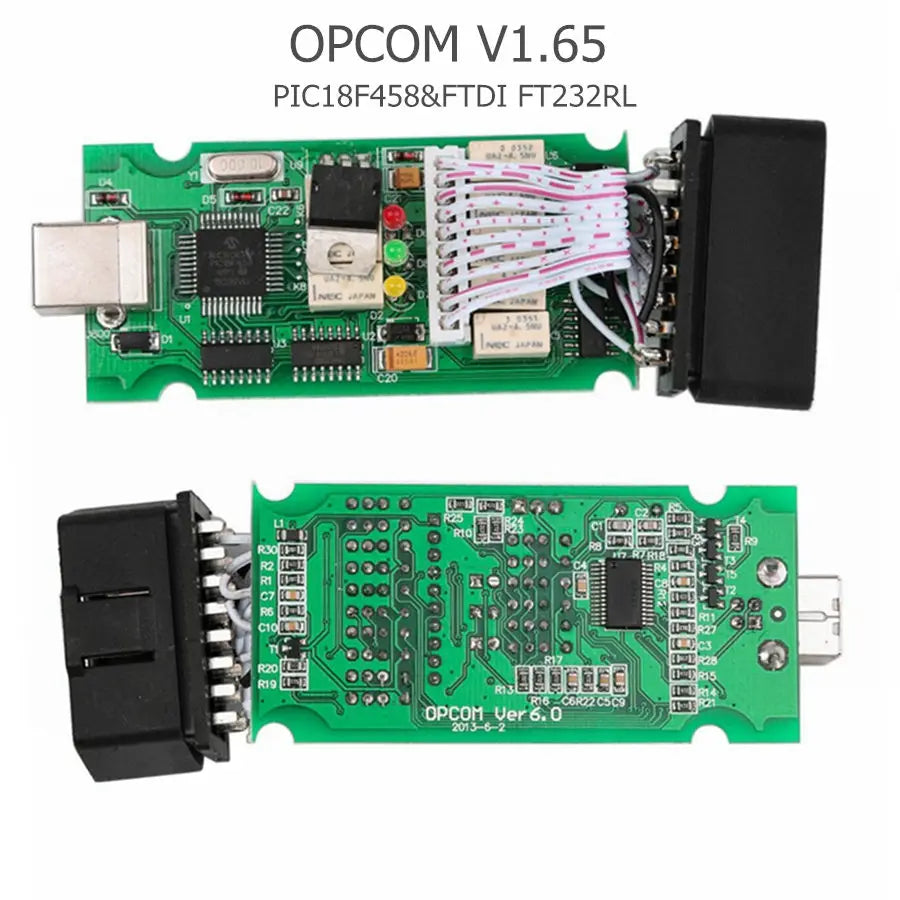 Firmware OPCOM V1.99/1.95/1.78/1.70/1.65 OBD2 for CAN-BUS Code Reader For Opel OP COM OP-COM Diagnostic PIC18F458 FTDI Chip