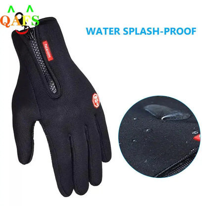 Outdoor Winter Gloves Waterproof Moto Thermal Fleece Lined Resistant Touch Screen Non-slip Motorbike Riding as picture