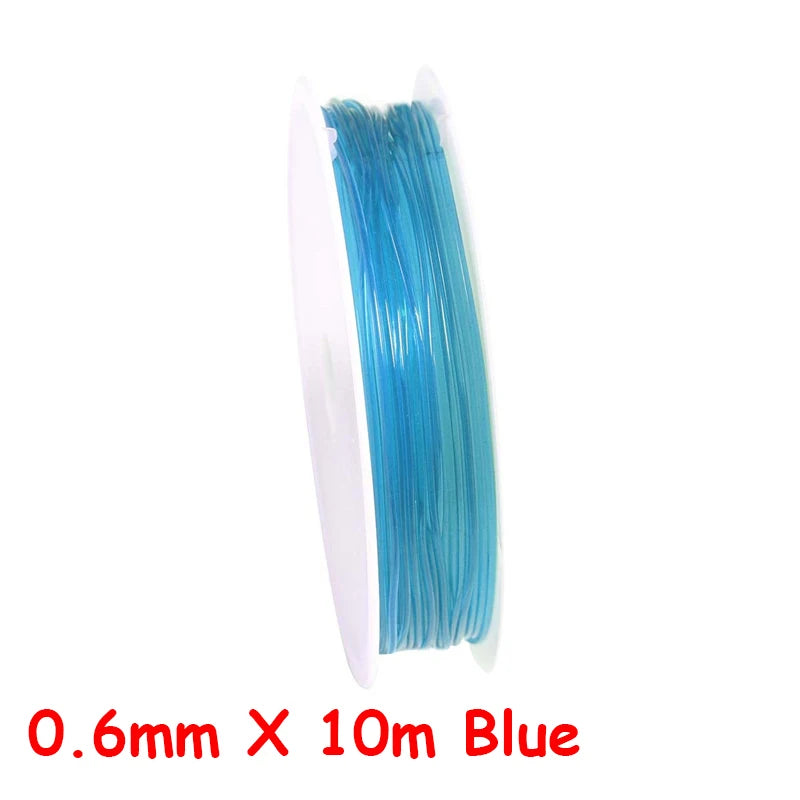 100M Plastic Crystal DIY Beading Stretch Cords Elastic Line Jewelry Making Supply Wire String jeweleri thread String Thread 0.6mm X 10m Blue China