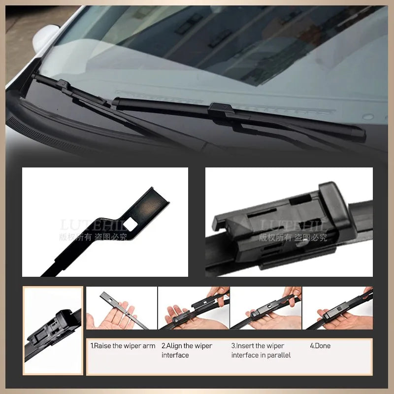 Wiper Front Rear Wiper Blades Set For Audi A4 B8 2009 2010 2011 2012 2013 2014 2015 2016Windshield Windscreen Window 24"+20"+16"