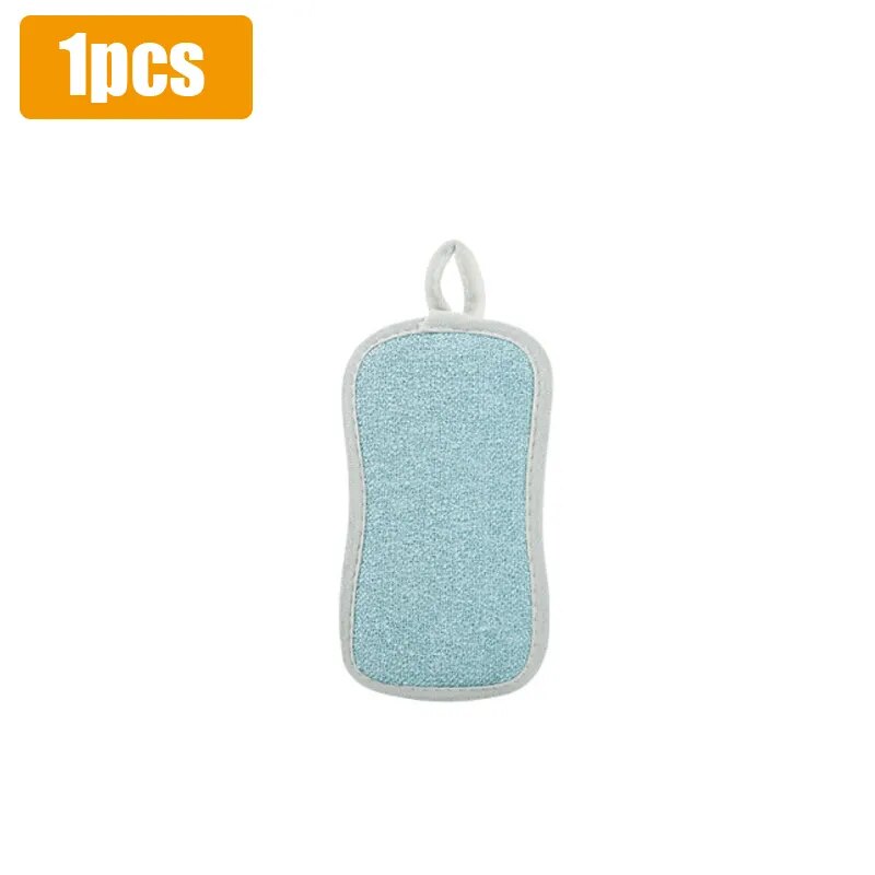 Kitchen Cleaning Magic Sponge Dishcloth Double Sided Scouring Pad Rag Scrubber Sponges For Dishwashing Pot Kitchen Cleaning Tool 1PC 2