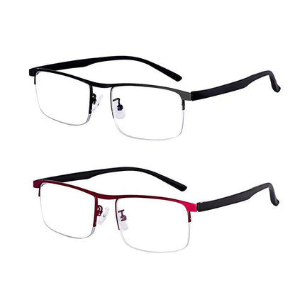 Intelligent Multifocal progressive reading glasses for men women near and dual-use Anti-Blue Light automatic adjustment Eyewear 2pc Black Red