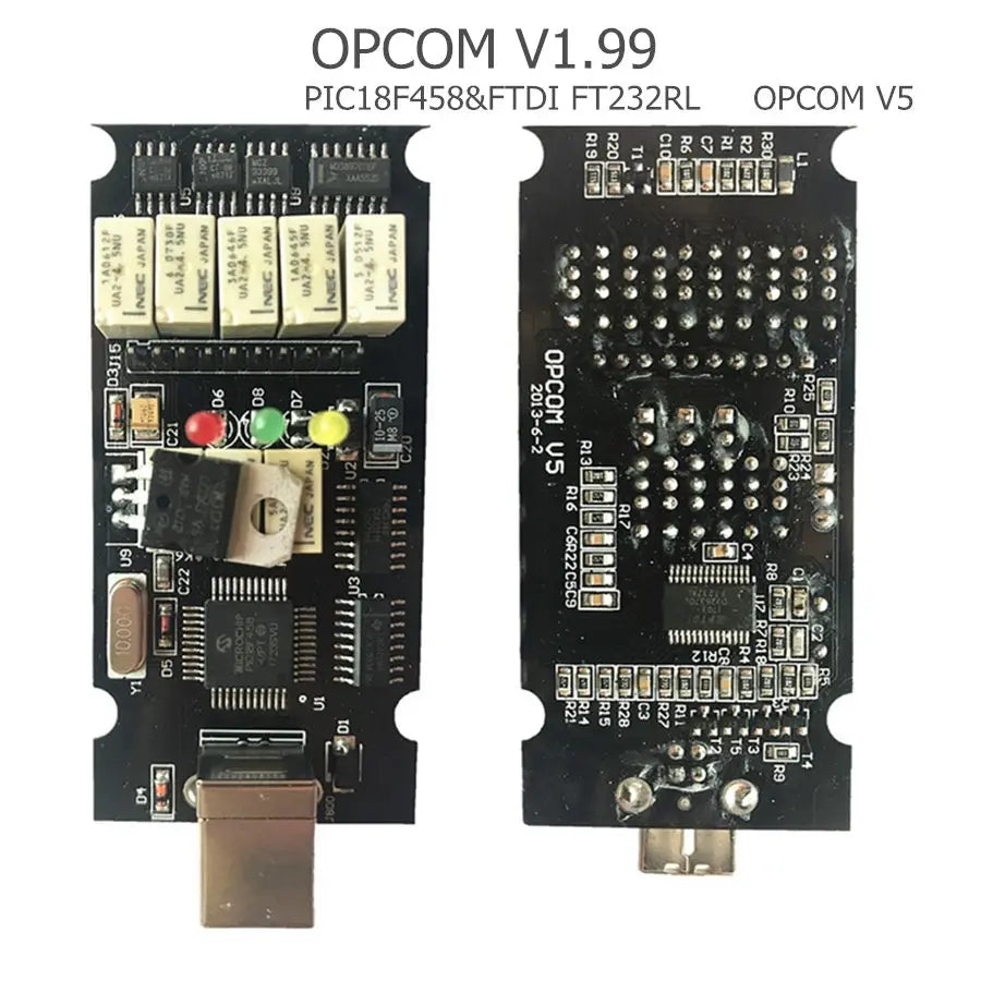 Firmware OPCOM V1.99/1.95/1.78/1.70/1.65 OBD2 for CAN-BUS Code Reader For Opel OP COM OP-COM Diagnostic PIC18F458 FTDI Chip