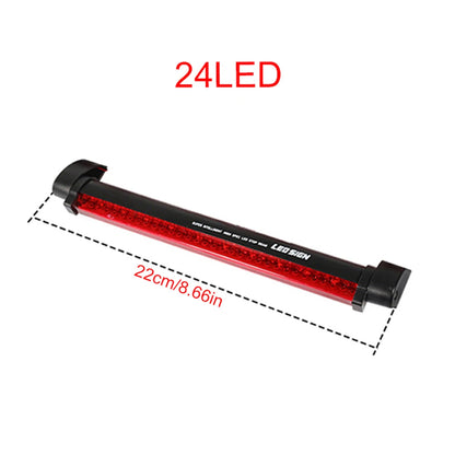 DSYCAR 12V Red Car LED Third Brake Lights Bar Rear Parking Signal Lamp Truck High Mount Stop Warning Light Universal 24LED