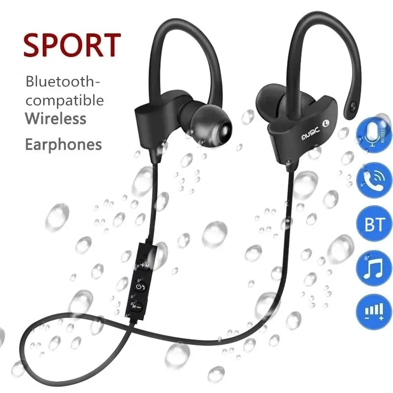 Bluetooth Earphone Earloop Earbuds Stereo Bluetooth Headset Wireless Sport Earpiece Handsfree With Mic For All Smart Phones 558