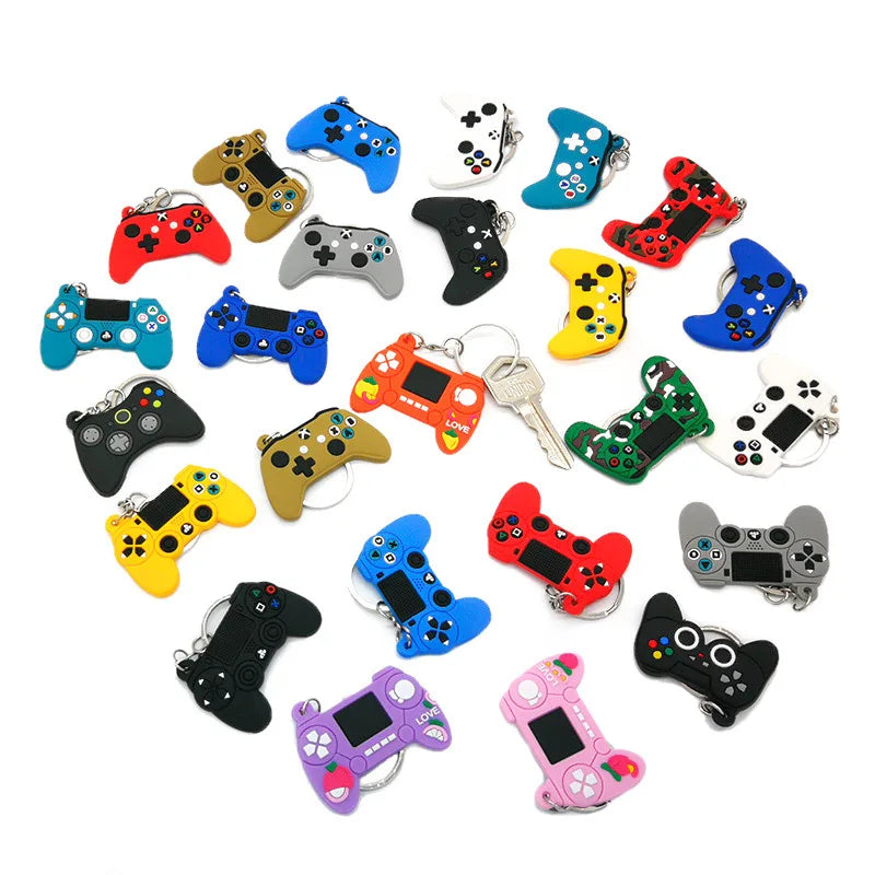 1PCS PVC new style Game Machine Keychain & Keyring Cute Gamepad Joystick Key Chain Keychains Bag Car Hanging fit men boy keys