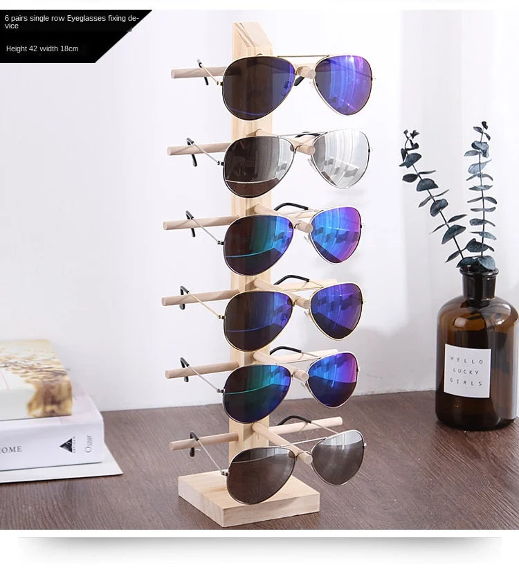 Multi Layers Wood Sunglass Display Rack Shelf Eyeglasses Show Stand Jewelry Holder for Multi Pairs Glasses Showcase WF