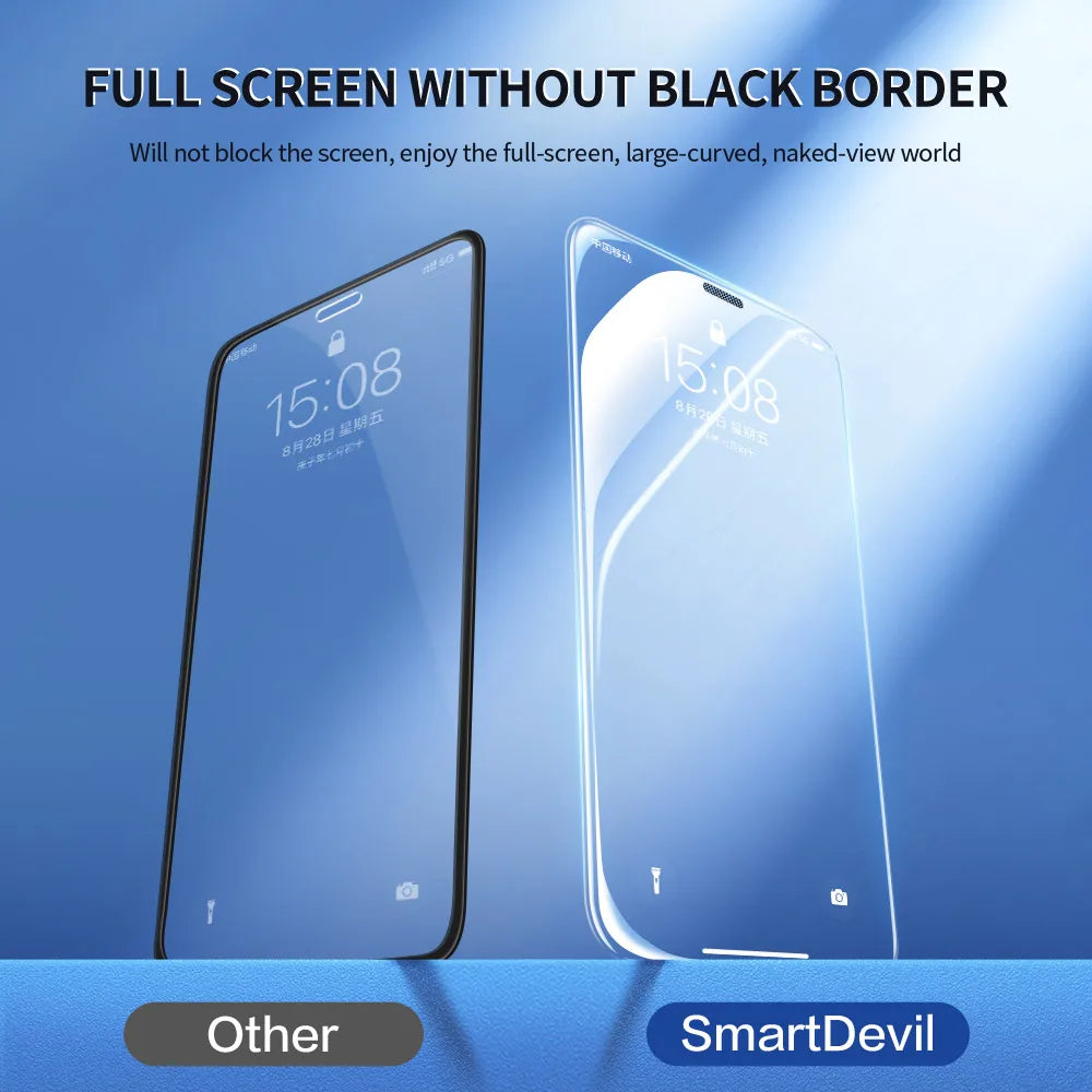 Tempered Glass Screen Protector For iPhone 12 Pro Max Full Cover Borderless Glass For iPhone 12 mini HD Blue Light