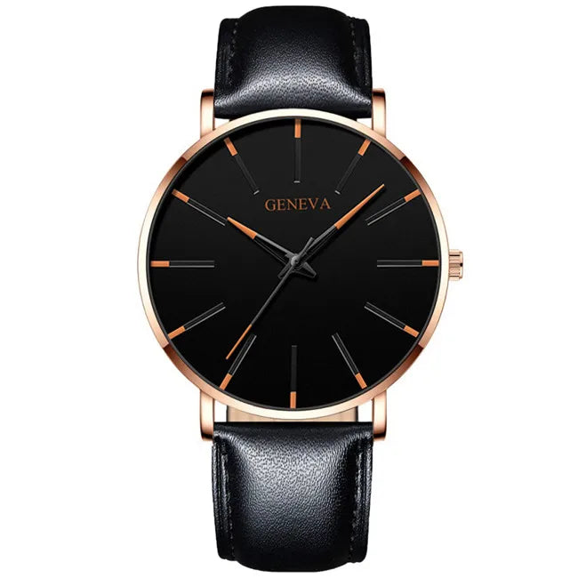 2023 Minimalist Men&#39;s Fashion Ultra Thin Watches Simple Men Business Stainless Steel Mesh Belt Quartz Watch relogio masculino Leather Rose Orange