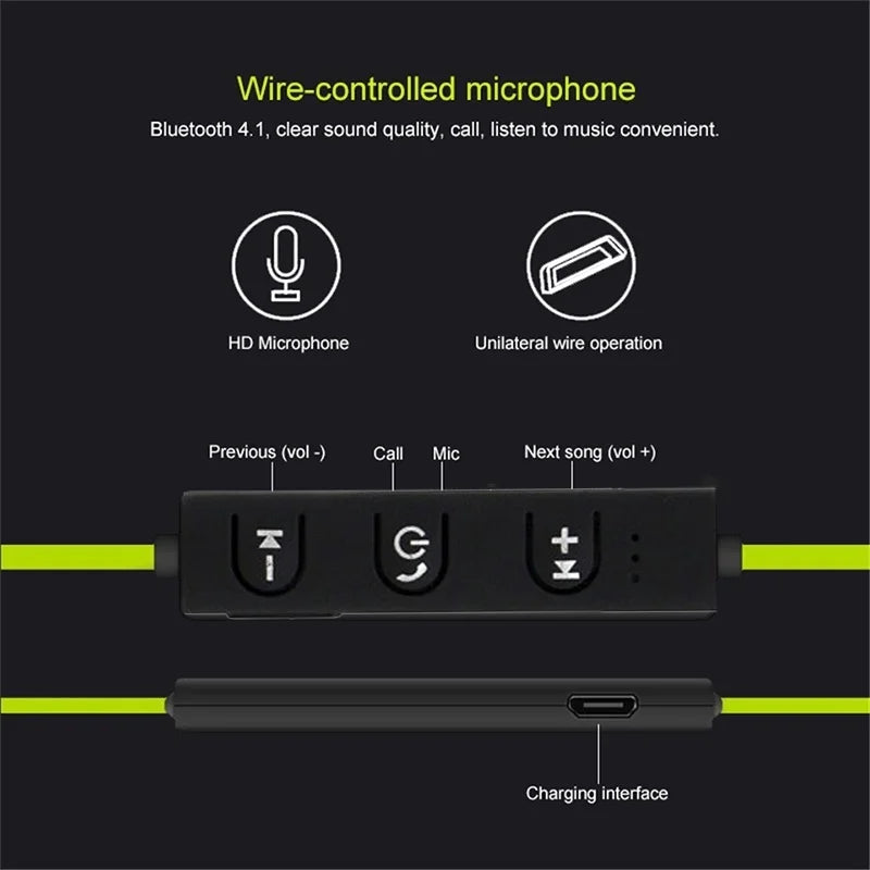 Bluetooth Earphone Earloop Earbuds Stereo Bluetooth Headset Wireless Sport Earpiece Handsfree With Mic For All Smart Phones 558