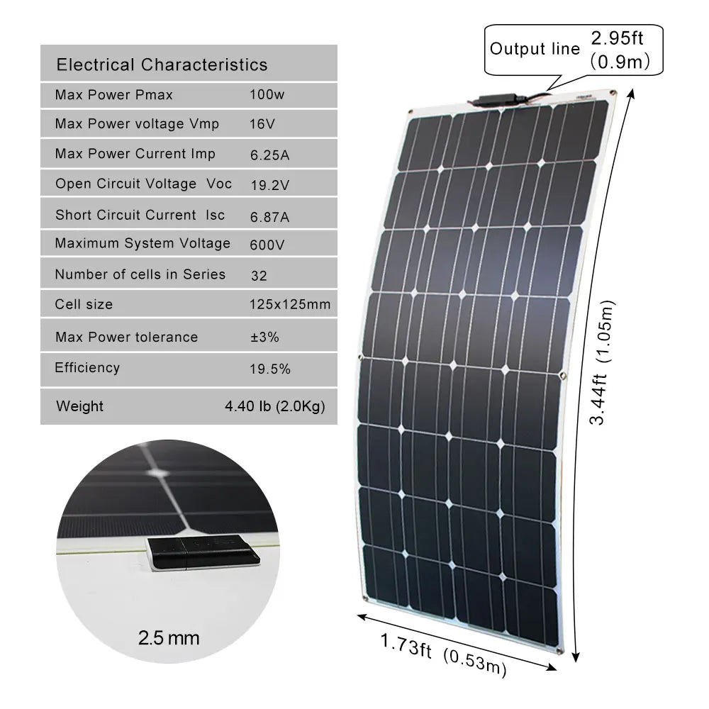 solar panel kit and 300w 200w 100w flexible solar panels 12v 24v high efficiency battery charger module