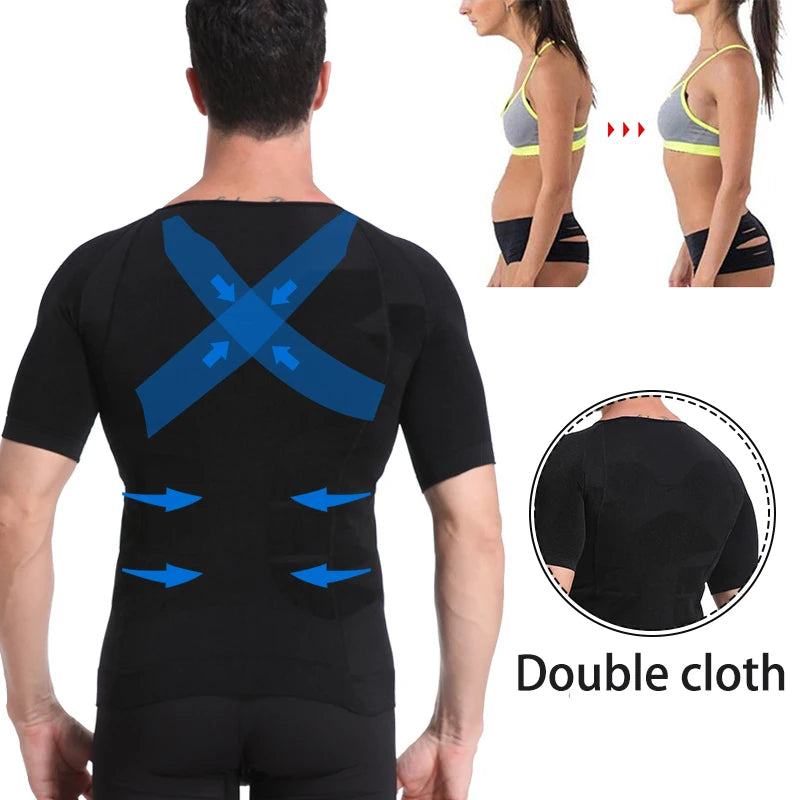 Classix Men Body Toning T-Shirt Slimming Body Shaper Corrective Posture Belly Control Compression Man Modeling Underwear Corset