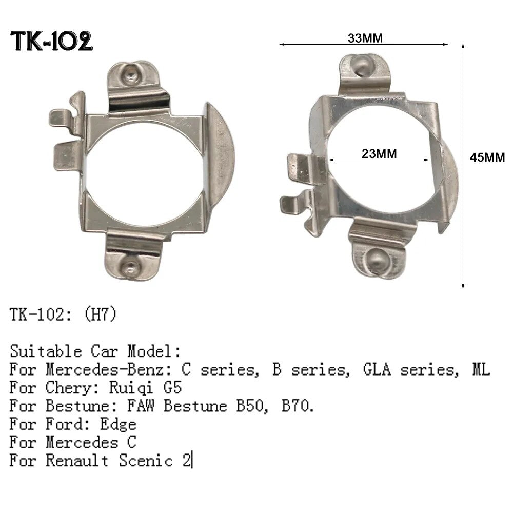 H7 LED Headlight Bulb Base Retainer Holder Adapter Socket Headlamp Mount Stand For Nissan Buick Mercedes-Benz Audi Renault Ford