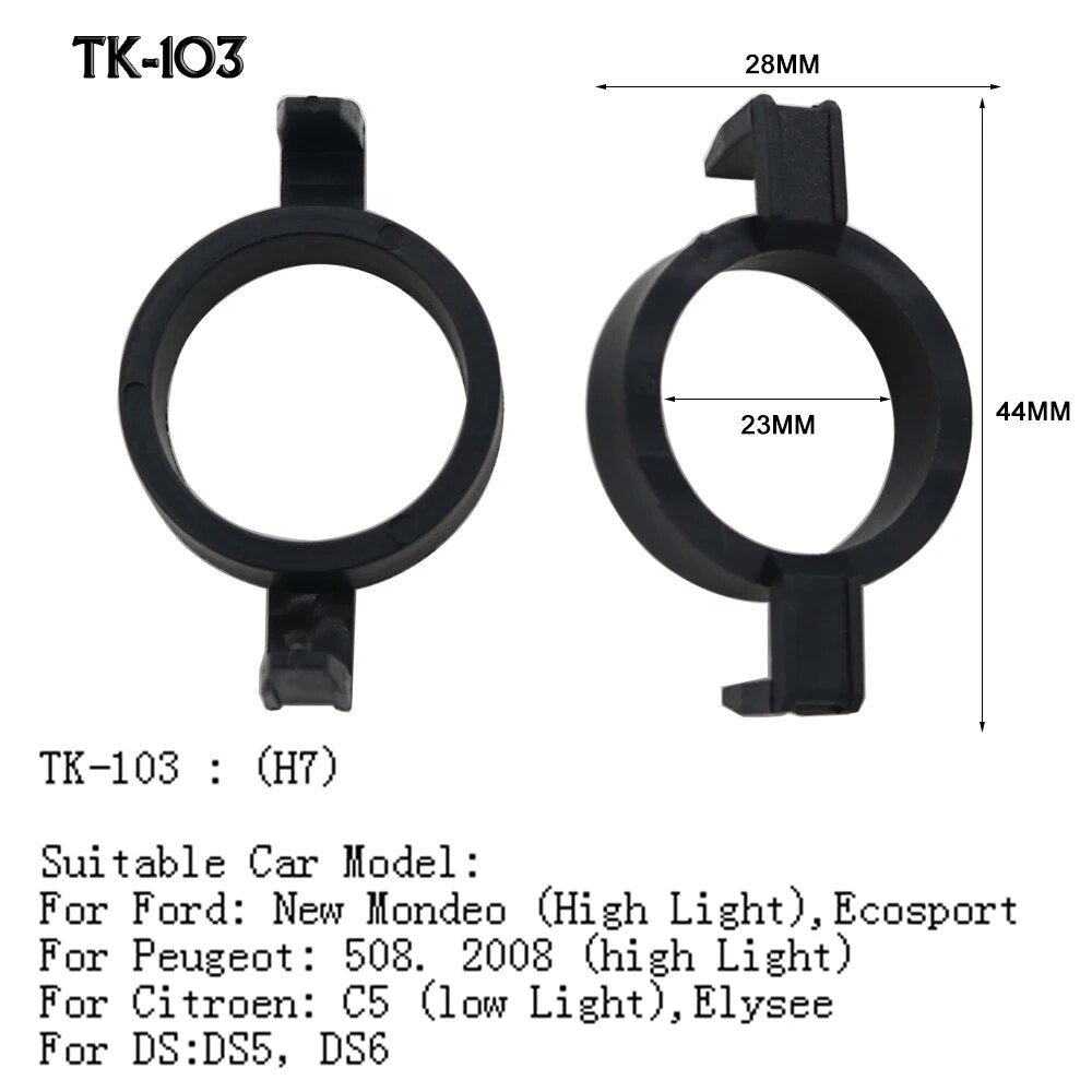 H7 LED Headlight Bulb Base Retainer Holder Adapter Socket Headlamp Mount Stand For Nissan Buick Mercedes-Benz Audi Renault Ford TK-103