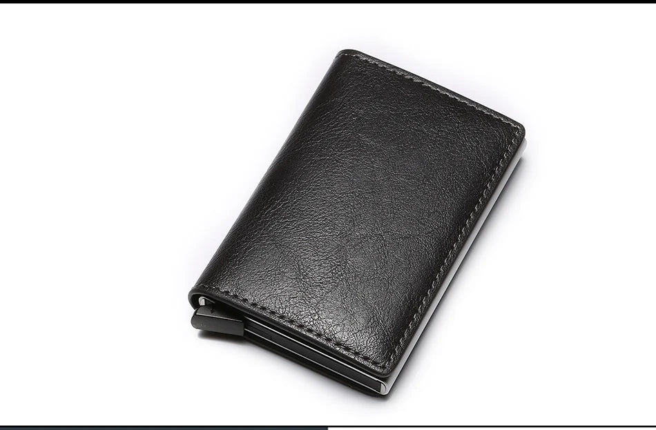 Credit Card Holder Men Wallet RFID Blocking Protected Aluminium Box PU leather Wallets with Money Clip Designer pasjeshouder