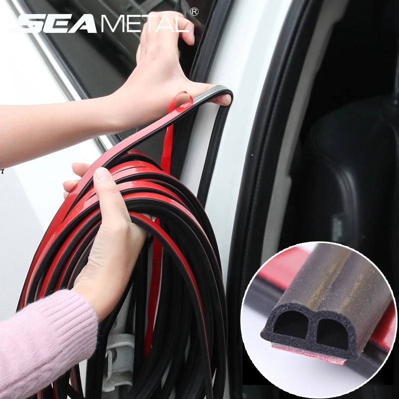 Car Door Seal Strips Sticker Weatherstrip Rubber B Shape Door Seals Sound Insulation Auto Door Sealant Automobiles Accessories