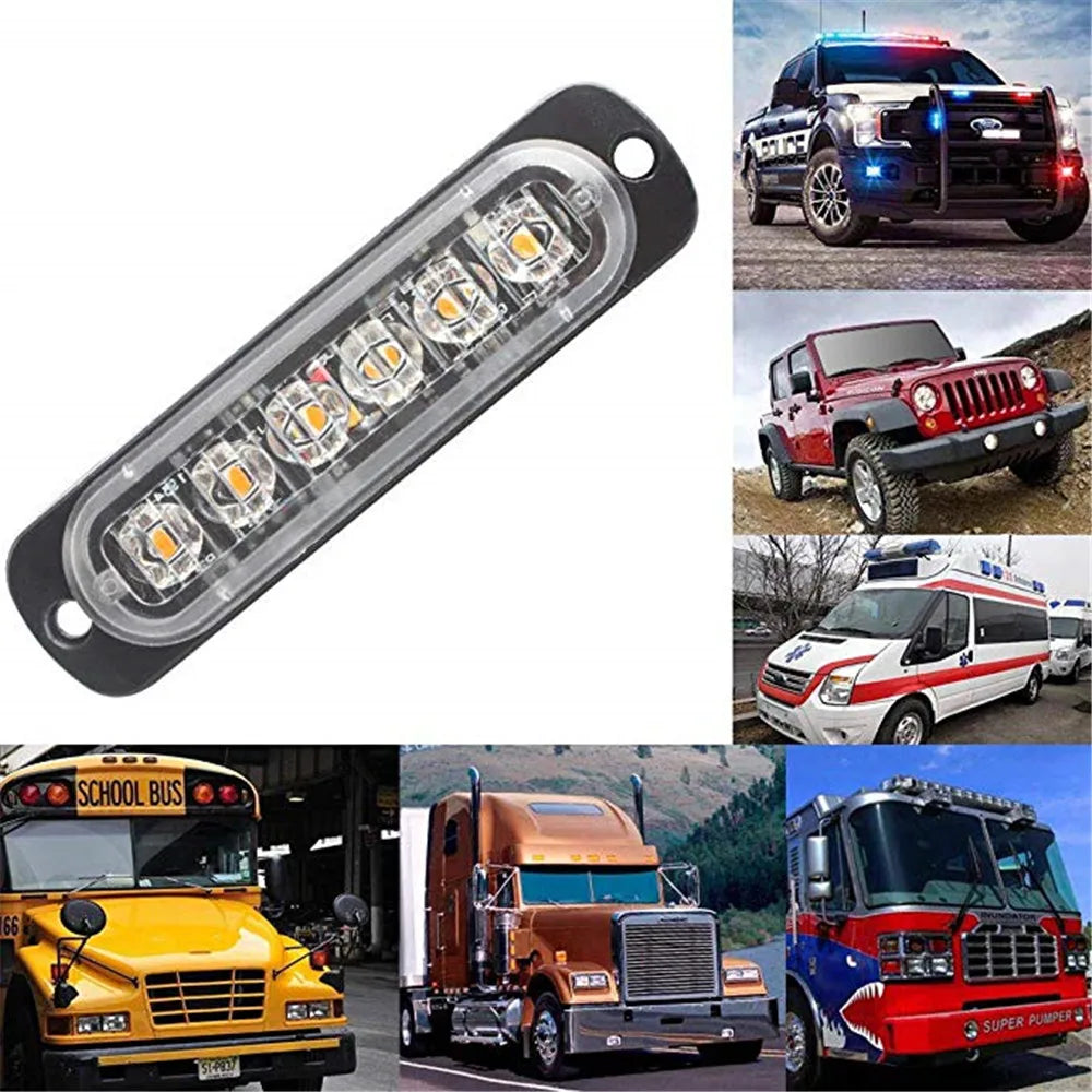 Universal Emergency Strobe Led Light 12/24V Memory Function Led Warning Side Marker Blinking Amber Light Bar Police Flash Light