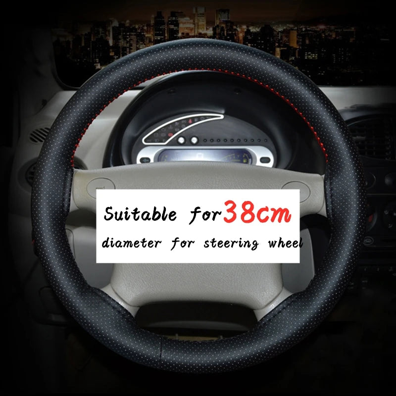 Car Steering Wheel Braid Cover with Needles And Thread Leather Car Steering Wheel Cover 7 Color DIY Braid Auto Accessories