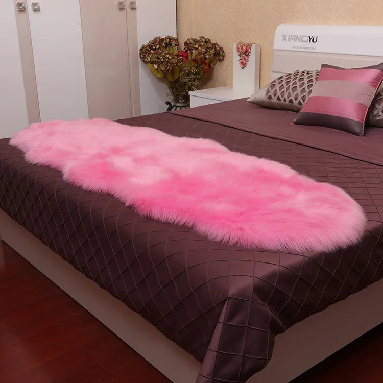 New Carpet Plush Soft Sheepskin Bedroom Carpet Imitation Wool Pad Long Hair Bedside Mat Sofa Cushion Rugs Living Room Fur Carpet