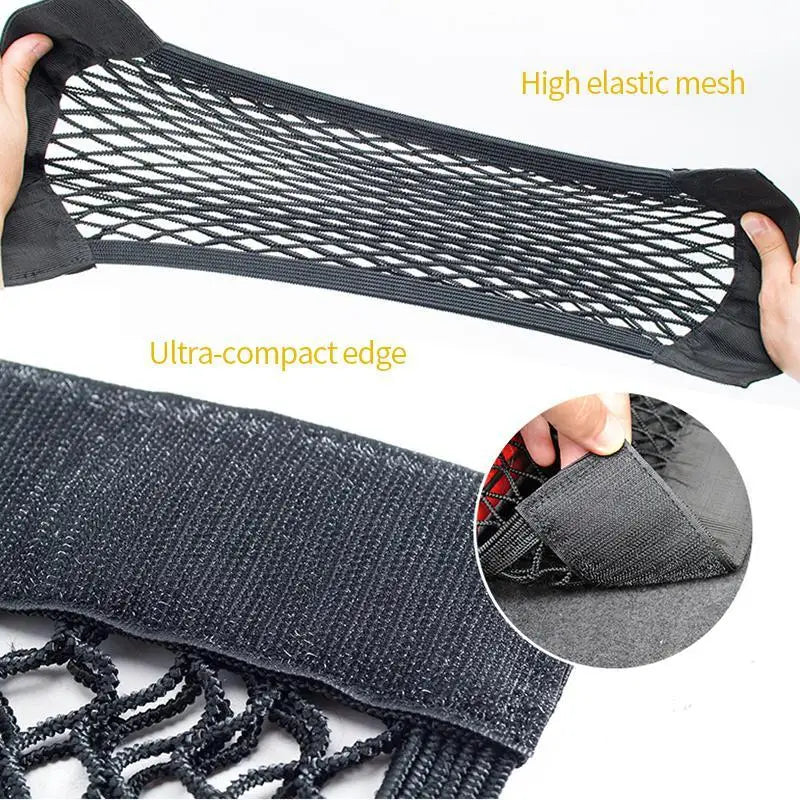 Car Back Rear Trunk Storage Net Seat Elastic String Net Magic Sticker Mesh Storage Bag Auto Organizer Seat Back Bag Freeshipping