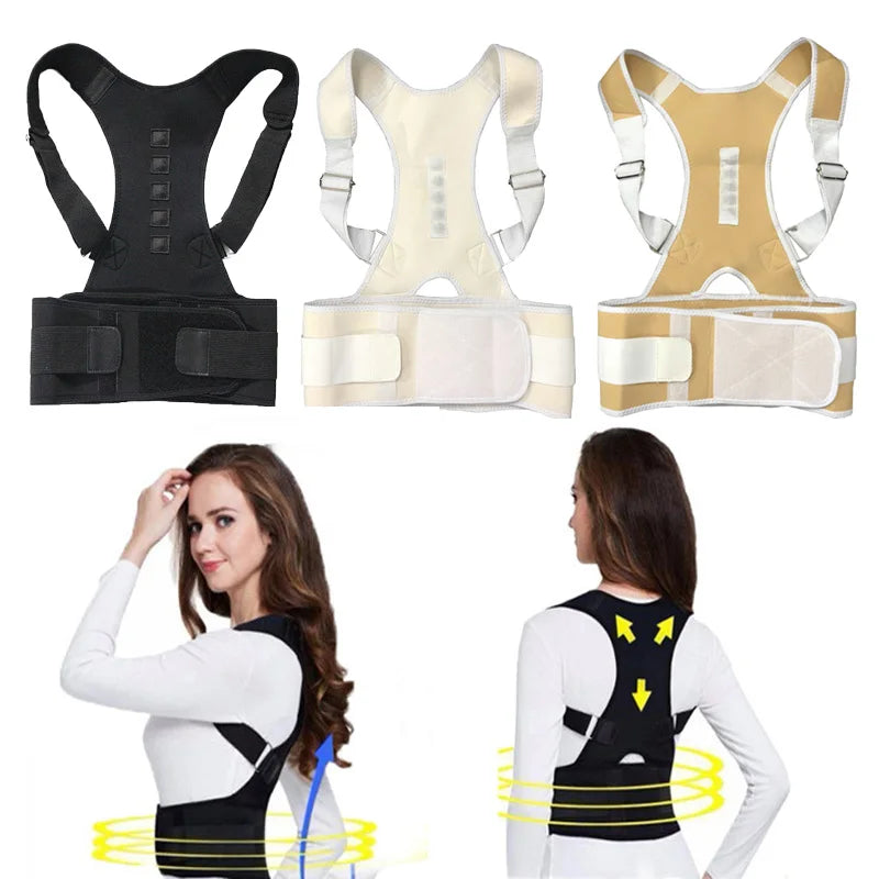 Magnetic therapy posture corrector brace supporter shoulder back support belt menwomen braces and support belt shoulder posture