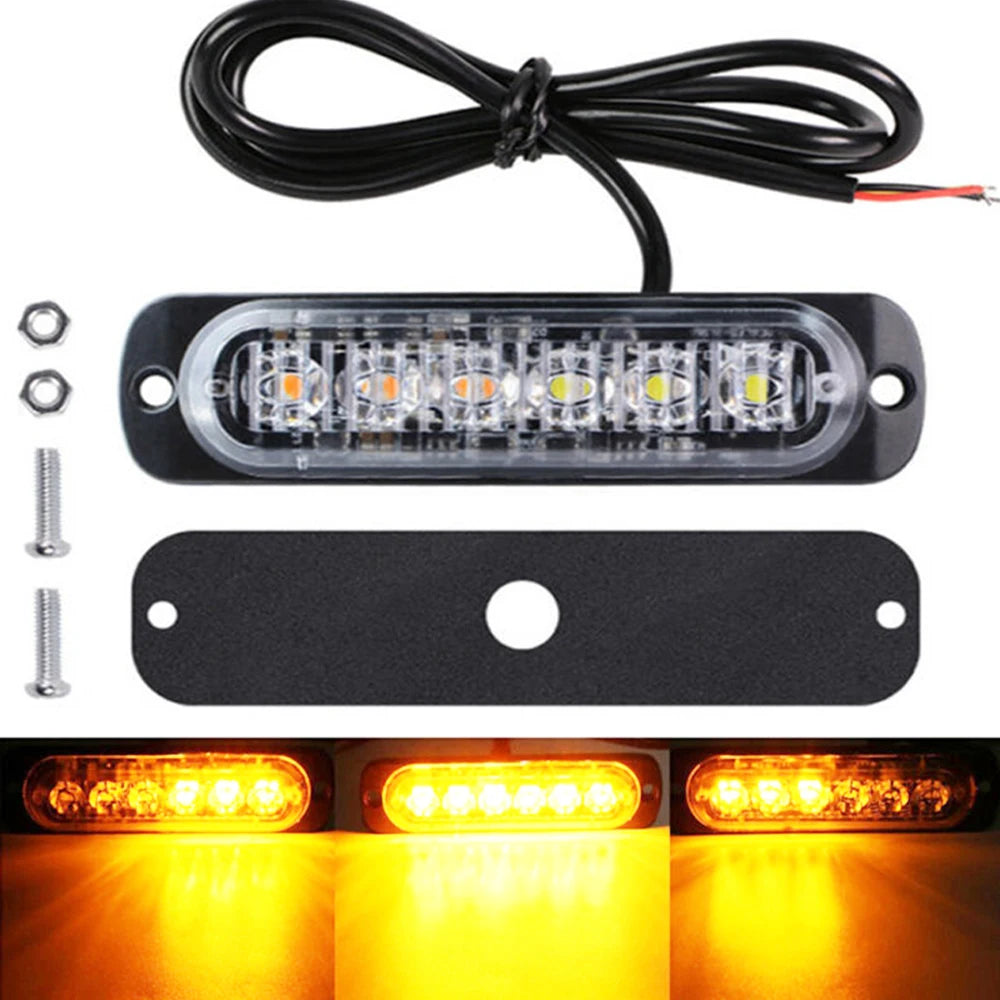 Universal Emergency Strobe Led Light 12/24V Memory Function Led Warning Side Marker Blinking Amber Light Bar Police Flash Light