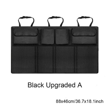 Auto Storage Organizer Car Trunk Bag Universal Large Capacity Backseat Storage Bag Trunk Cargo Mesh Holder Pocket Black upgraded A