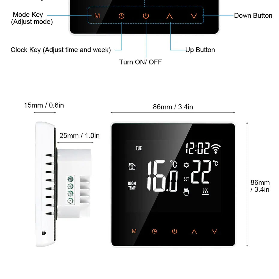 AVATTO Tuya WiFi Smart Thermostat, Electric Floor Heating Water/Gas Boiler Temperature Remote Controller for Google Home, Alexa