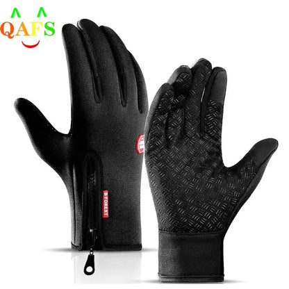 Outdoor Winter Gloves Waterproof Moto Thermal Fleece Lined Resistant Touch Screen Non-slip Motorbike Riding black 1