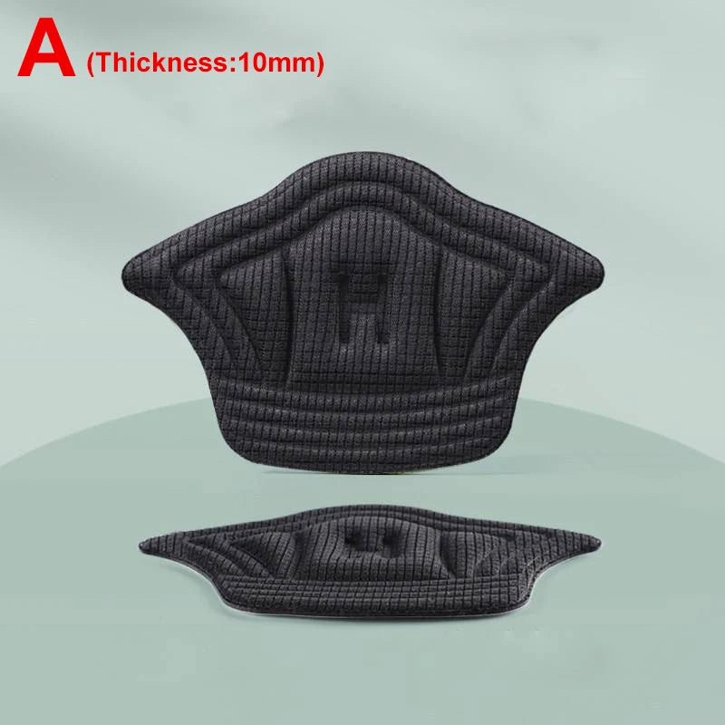 2pcs Insoles Patch Heel Pads for Sport Shoes Adjustable Size Antiwear Feet Pad Cushion Insert Insole Heel Protector Back Sticker A (Black-10mm)