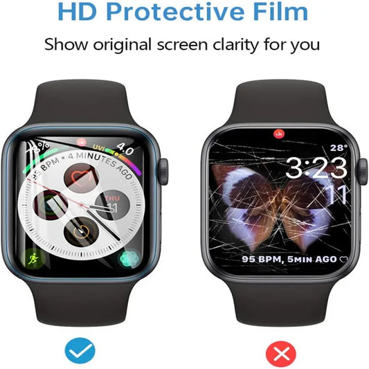 Screen Protector Clear Full Protective Film for Apple Watch 8 7 6 SE 5 4 45MM 41MM 40MM 44MM Not Glass for iWatch 3 2 38MM 42MM