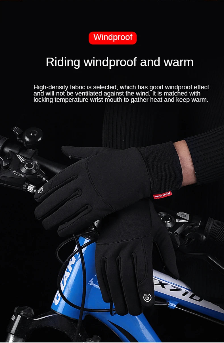 Winter Men Women Gloves Touch Cold Waterproof Motorcycle Cycle Gloves Male Outdoor Sports Warm Thermal Fleece Running Ski Gloves