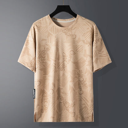 HIP HOP Streetwear Sport Mens T-shirts Casual Print Summer Short Sleeves Black Brown Tshirt Tees Oversize 12308 2