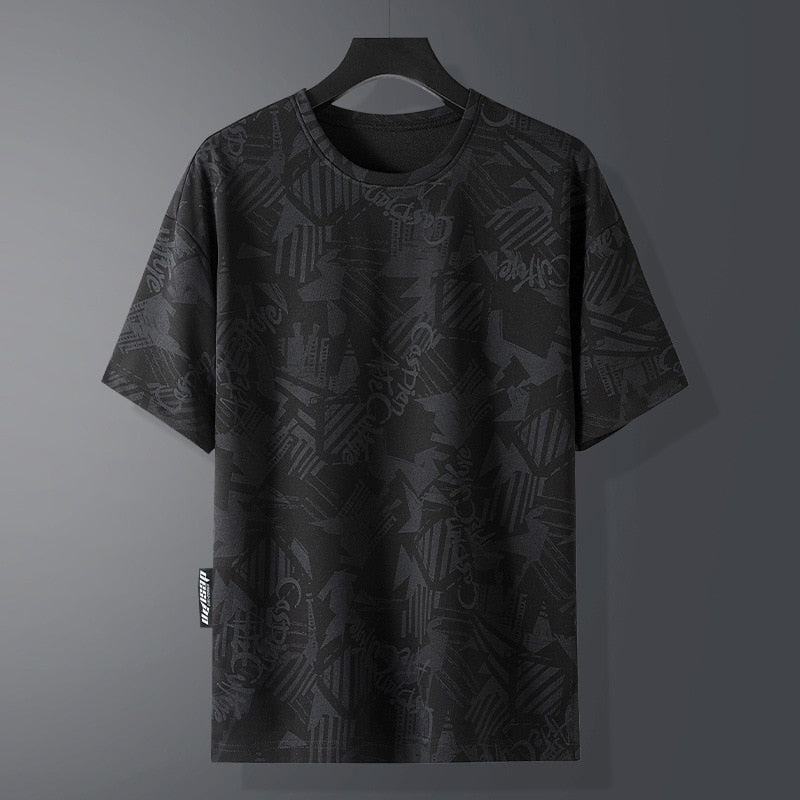 HIP HOP Streetwear Sport Mens T-shirts Casual Print Summer Short Sleeves Black Brown Tshirt Tees Oversize 12308 1