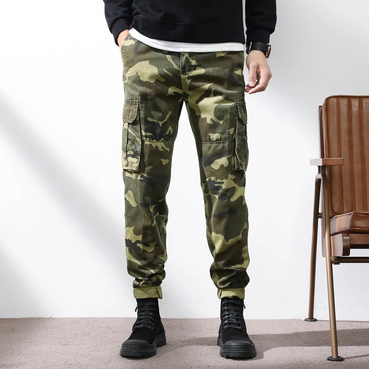 HIP HOP Streetwear Sport Spring Autumn Rock Camouflage Men'S Pocket Military Pants Fashions Casual Trouser 3716 3