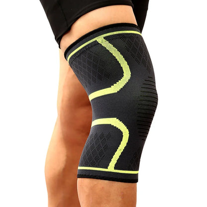 1PCS Fitness Running Cycling Knee Support Braces Elastic Nylon Sport Compression Knee Pad Sleeve for Basketball Volleyball Green