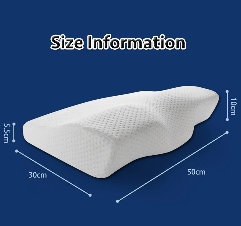 Memory Foam Bedding Pillow Neck protection Slow Rebound Memory Foam Butterfly Shaped Pillow Health Cervical Neck size in 50*30CM