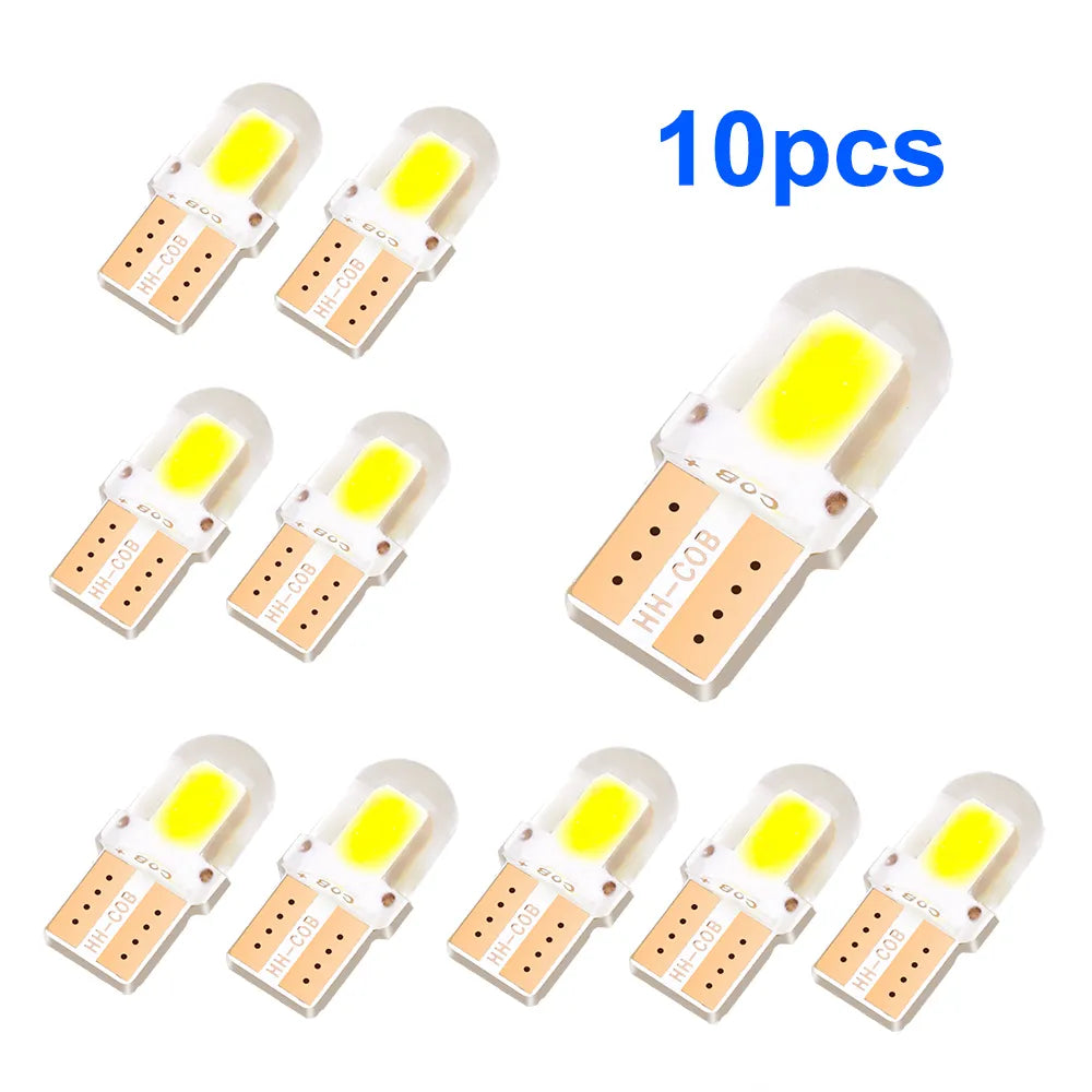 10Pcs 12V T10 Cob 4/6/12 Smd Led Auto Interior Bulb Canbus Error Free White 5730 Led Car Side Wedge Light Bulb License Lamp