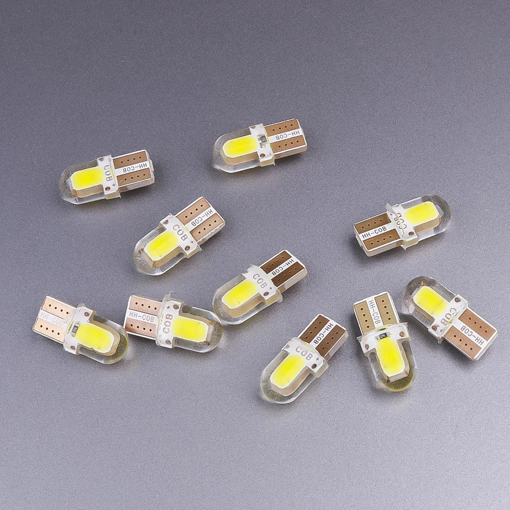 10Pcs 12V T10 Cob 4/6/12 Smd Led Auto Interior Bulb Canbus Error Free White 5730 Led Car Side Wedge Light Bulb License Lamp